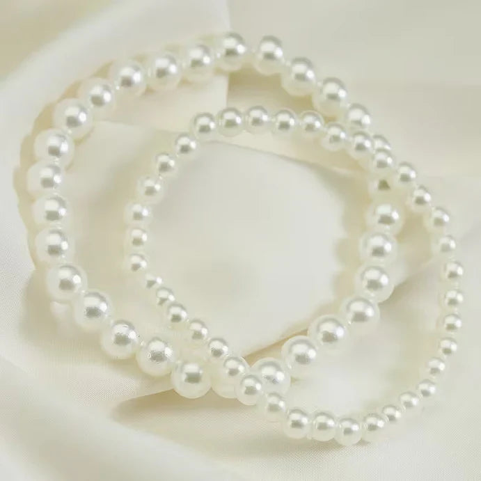 Pearlux Pearl Bracelet Duo Set